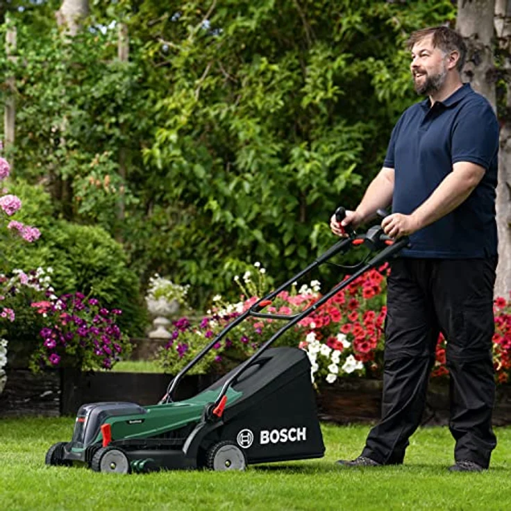 Bosch Akku-Rasenmäher UniversalRotak 2x18V-37-550 (bis zu 500 m2 mit 2x 4,0 Ah Akku); 18 Volt System; Schnittbreite: 37 cm; 2x 18V 4,0-Ah-Akku und Ladegerät) – Bild 3