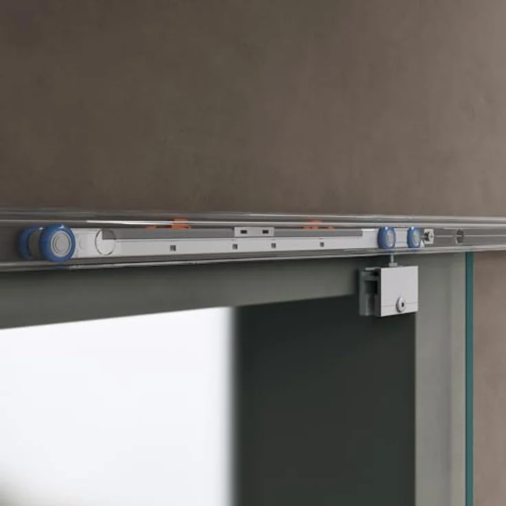 doporro Design Glasschiebetür Amalfi 77,5 x 215 cm | Soft-Close System | ESG-Sicherheitsglas Satiniert, Muschelgriff – Bild 4