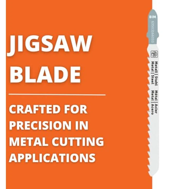 FEIN Stichsägeblatt F-IRON Jig 26 AS für Metall BIM 75 T1.2 MS SC, BiMetall, 8mm, 100mm, TPI 21, 5 Stk, gerade Schnitte, hohe Lebensdauer, blau – Bild 4