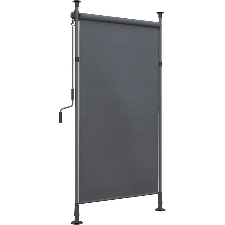 Outsunny Markise Senkrechtmarkise mit Sonnenschutz, Balkonrollo, Dunkelgrau