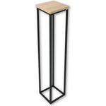 holz4home® Blumenständer Dekoständer MDF Sonoma Eiche mit Metallgestell, Loft- und Industriestil, natürlicher Look