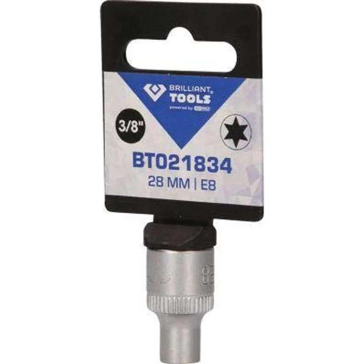 Brilliant Tools Torx-E-Stecknuss E8, 3/8" Innenvierkant-Antrieb, Chrom-Vanadium-Stahl, 28 mm Länge, matt verchromt – Bild 6