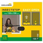 Schellenberg 70474 Fliegengitter Fenster Easy Open mit Polyestergewebe 130 x 150 cm, aufrollbarer Insektenschutz zum einfachen Öffnen, inkl. Montagezubehör, anthrazit