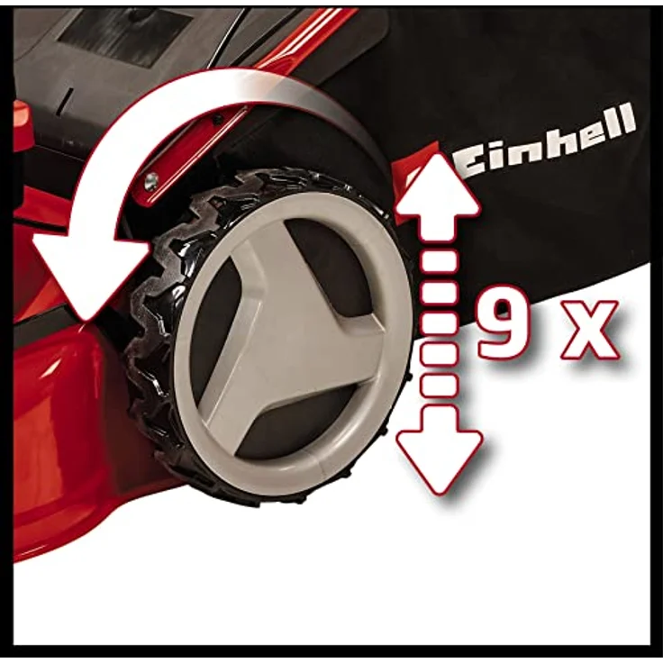 Einhell Benzin-Rasenmäher GC-PM 46 SM HW-E Li (2 kW, 4-Takt-Motor, für bis zu 1400 m², Elektro-Start-Funktion, abschaltbarer Hinterradantrieb, 65 l-Fangsack, inkl. Akku & Ladegerät) – Bild 5