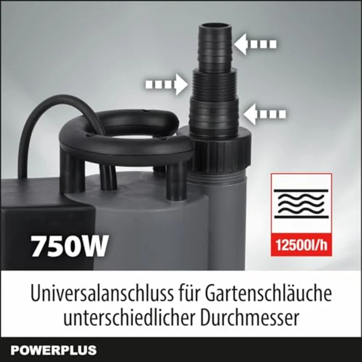 Powerplus Powew67920 750w Tauchpumpe Silber - Kompakte Pumpe mit 12.500 Liter Förderleistung – Bild 7