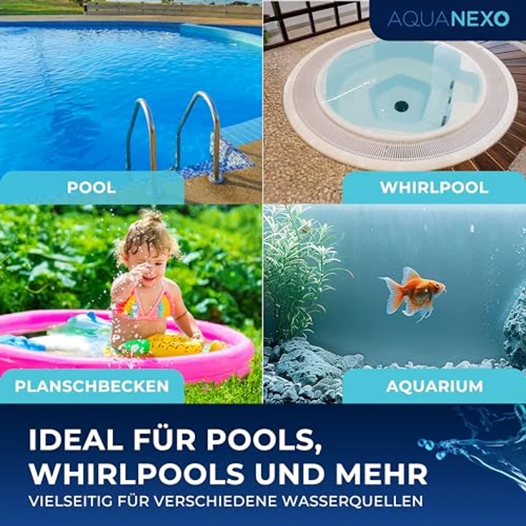 Aquanexo Pool Schütteltester pH und Chlor, Komplett-Set mit 60 Testtabletten für präzise Wasseranalyse – Bild 4
