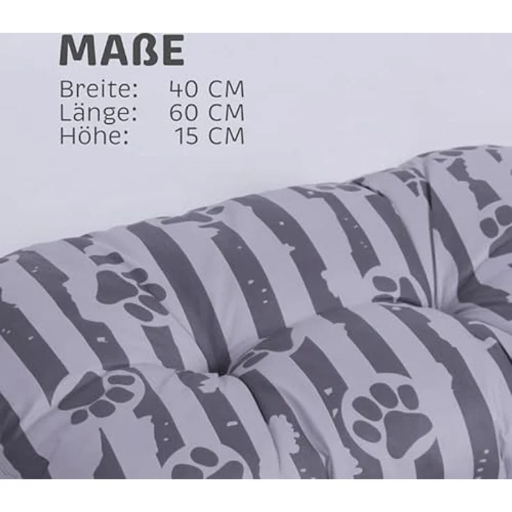 Bestlivings Hundekissen 40x60x15cm (LxBxH) - Anthrazit - Hundekorb gepolstert in vielen Größen M-XXL, kleine bis große Hunde, Hundebett – Bild 2