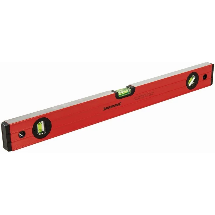 Silverline Wasserwaage, Aluminium mit UV-beständigen 45º-, 90º- und 180º-Libellen, blau