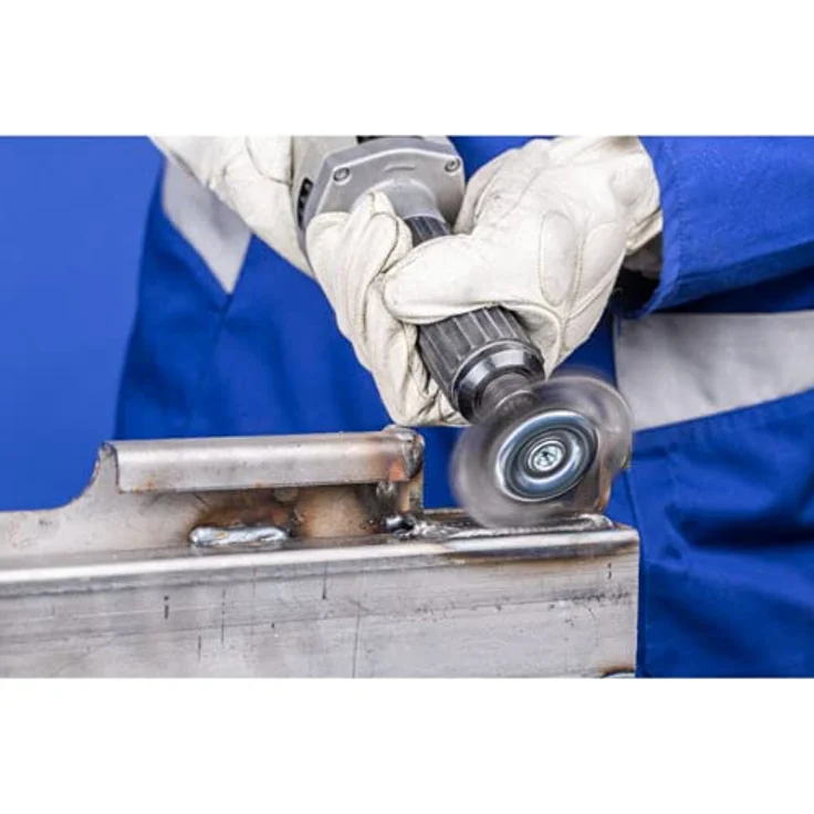 PFERD TOOLS POS Rundbürste gezopft RBG, Edelstahl-Draht Ø0,35 mm, Ø76x6 mm, Schaft-Ø6 mm, korrosionsbeständig, für Edelstahl (INOX) – Bild 3