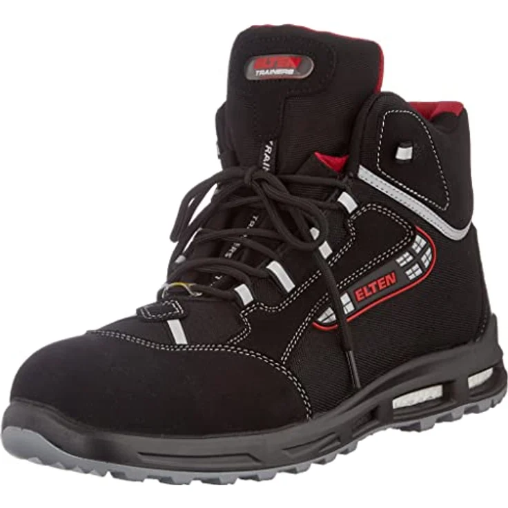 ELTEN Sicherheitsschuhe SANDER XXT ESD S3, Damen und Herren, Textil, Kunststoffkappe (leichter als Stahlkappe), leicht, sportlich, Schwarz/Rot, Größe: 36 – Bild 1