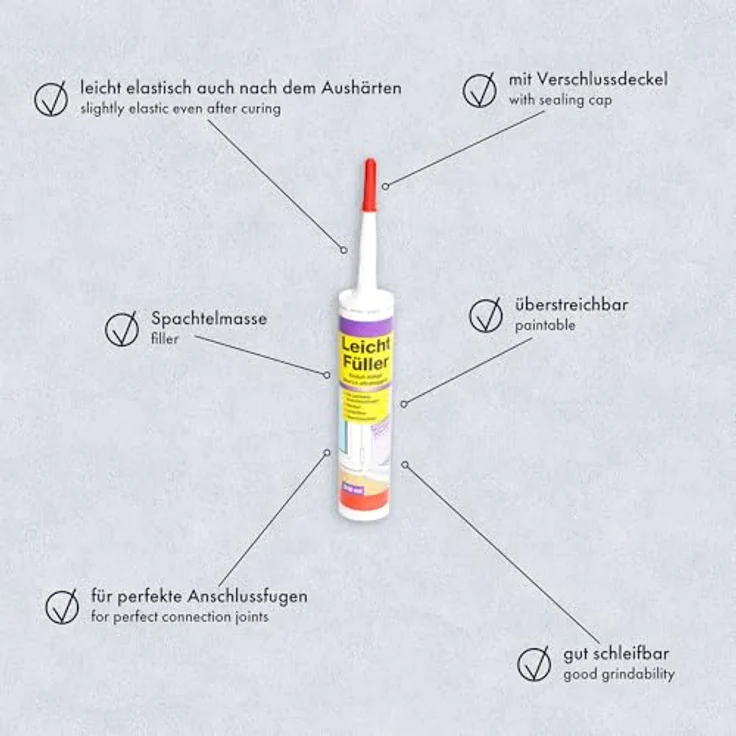 Leichtfüller 310 ml Fertigspachtel Fertigspachtelmasse Fugen Risse Verspachteln – Bild 2