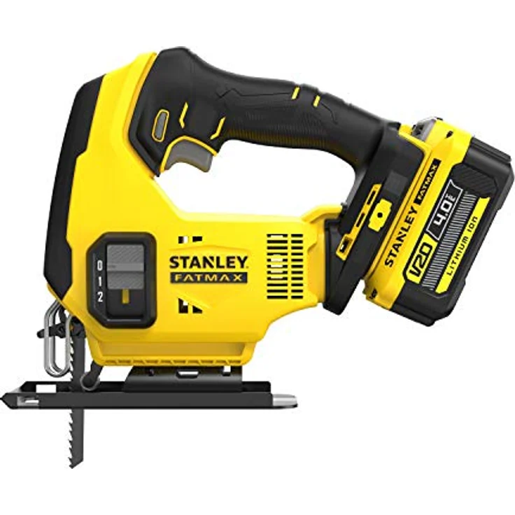 Stanley FatMax 18V Akku-Pendelhub-Stichsäge SFMCS600M2K (4.0 Ah, zwei Pendelhubstufen, variable Hubzahl, werkzeuglose Blattaufnahme, Gebläse, inkl. 2 Akkus, Schnell-Ladegerät, Koffer) – Bild 3