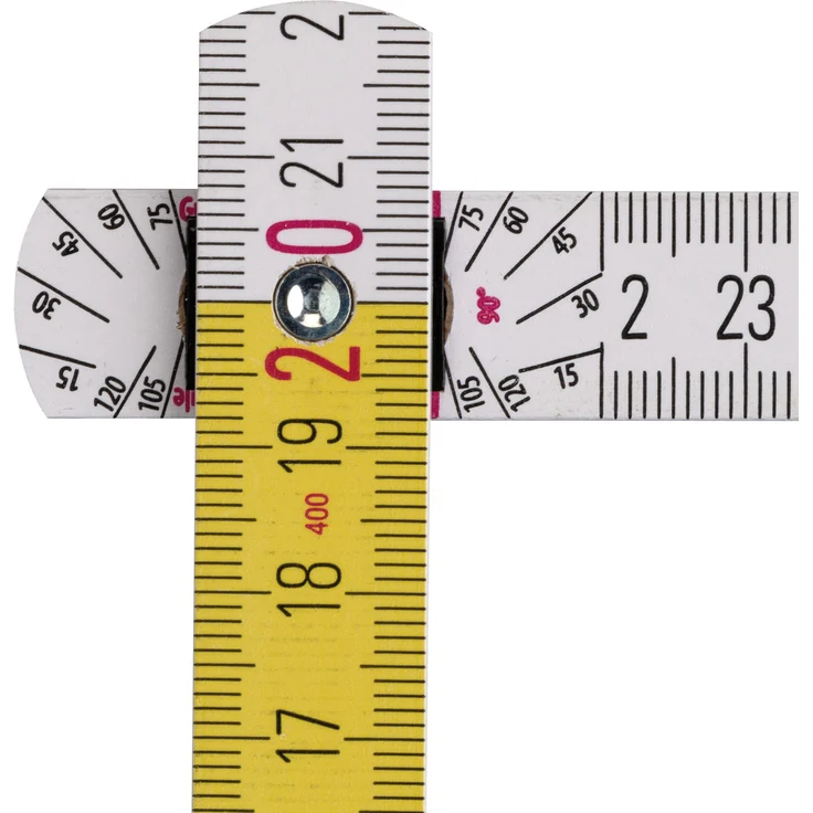 STABILA Zollstock Type 417, 2 m, weiß, weiß/gelbe metrische Schnellablese-Skala, Winkelfunktion, Meterstab aus PEFC-zertifiziertem Holz, Stahlblechgelenke mit integrieter Stahlfeder - Preisvergleich – Bild 1