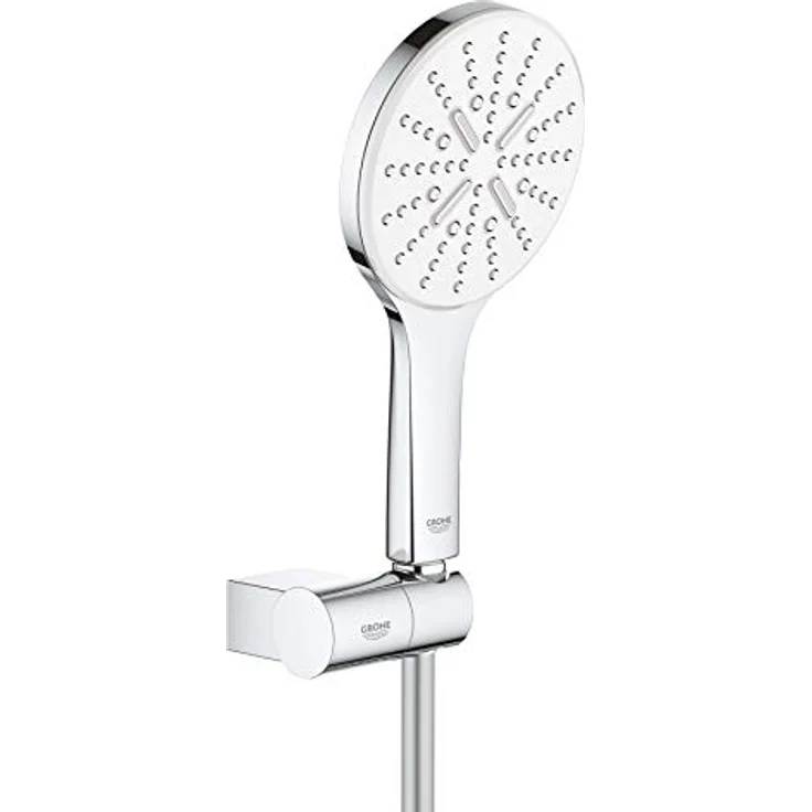 Grohe Rainshower SmartActive 130 Duschbrause, 3 Strahlarten, 9.5 l/min, mit verstellbarem Wandhalter und TwistFree Duschschlauch, Chrom – Bild 1