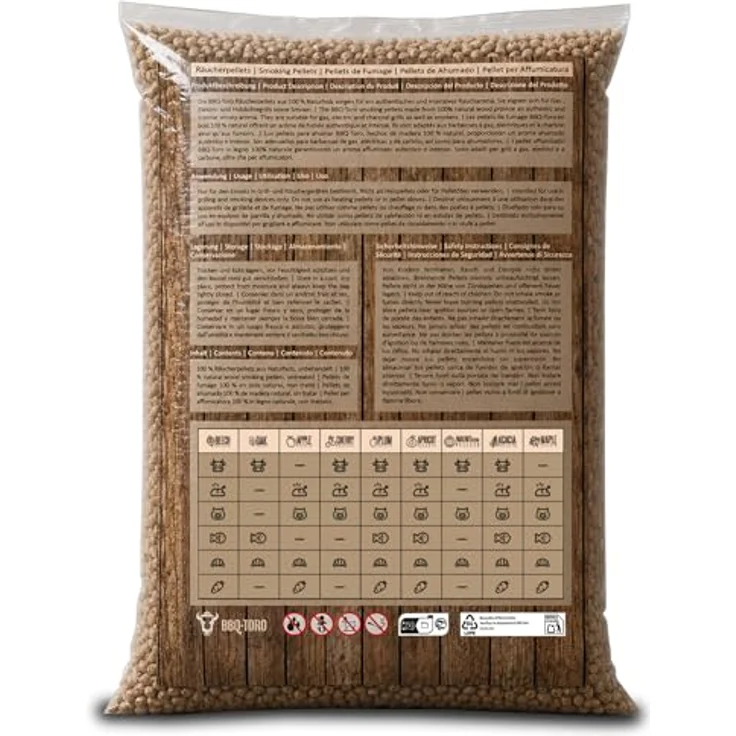 BBQ-Toro Grillpellets Apfel, 100% Apfelbaumholz, 10 kg, für Grill, Smoker und Pellet-Pizzaofen – Bild 4
