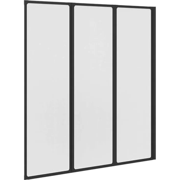 vidaXL Duschwand Schwarz, faltbare Duschabtrennung aus Aluminium, 132 x 2 x 140 cm, modern und pflegeleicht – Bild 8