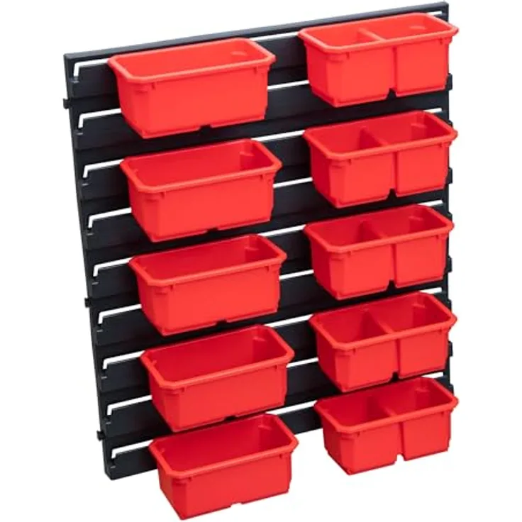 Toolbrothers RHINO Container Set Nr. 3, Werkstattwand 39 x 35 cm mit 10 Behältern für L Organizer und L Drawer 3