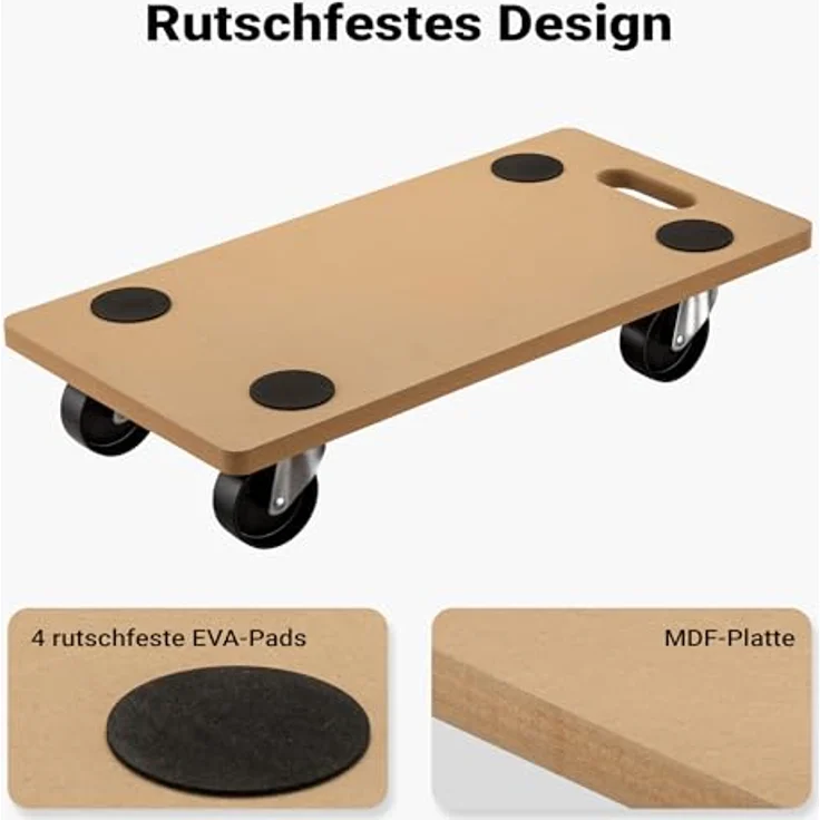 Transportroller Möbelroller Rollbrett Möbelhund Umzugshilfe MDF 580x290mm 250 kg – Bild 5