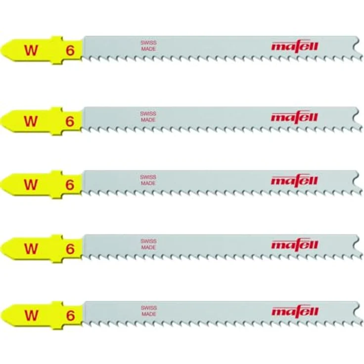 Mafell Stichsägeblatt W6, 5 Stück, passend für P1cc und PS 2-18, 75 mm Verzahnteilung, für Materialstärken bis 64 mm – Bild 1