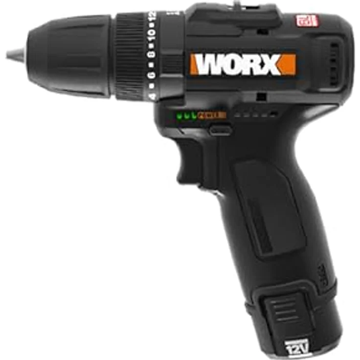 WORX WX121 Akku-Schlagbohrschrauber 12V, 3-in-1, bürstenlos, 38Nm, 2-Gang-Getriebe, kompakt mit Akku und Ladegerät im Koffer – Bild 3