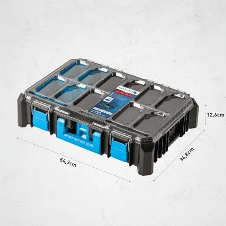 Högert Technik Koffer-Organizer HTM, 5-funktionale Tassen, Metallscharniere, resistent gegen Beschädigungen, wasserdicht und staubdicht, modularer Aufbau - HT7G508 – Bild 5