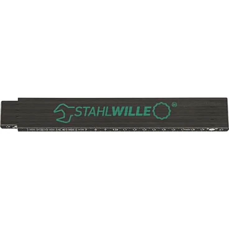 STAHLWILLE Zollstock 2m | Gliedermaßstab mit 90 Grad-Winkeleinrastung | Meterstab Duplex-Skalierung mit Dezimalzahlen | Made in Germany