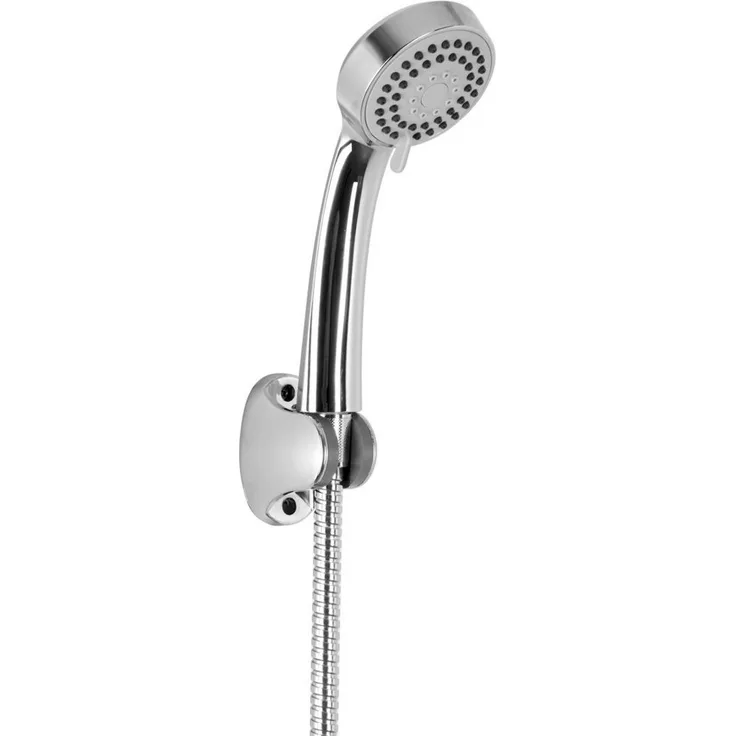 TRIZERATOP Duscharmatur Punkt-Dusch-Set, 3 Funktionen (Regen, Hydromassage, gemischt), Chrom, 150 cm Brauseschlauch mit Anti-Kalk-System