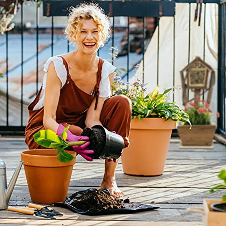Relaxdays Bienenhotel mit Blumentopf, 2er Set, kleines Insektenhotel, Garten & Balkon, Nisthilfe für Wildbienen, Natur - Preisvergleich – Bild 5