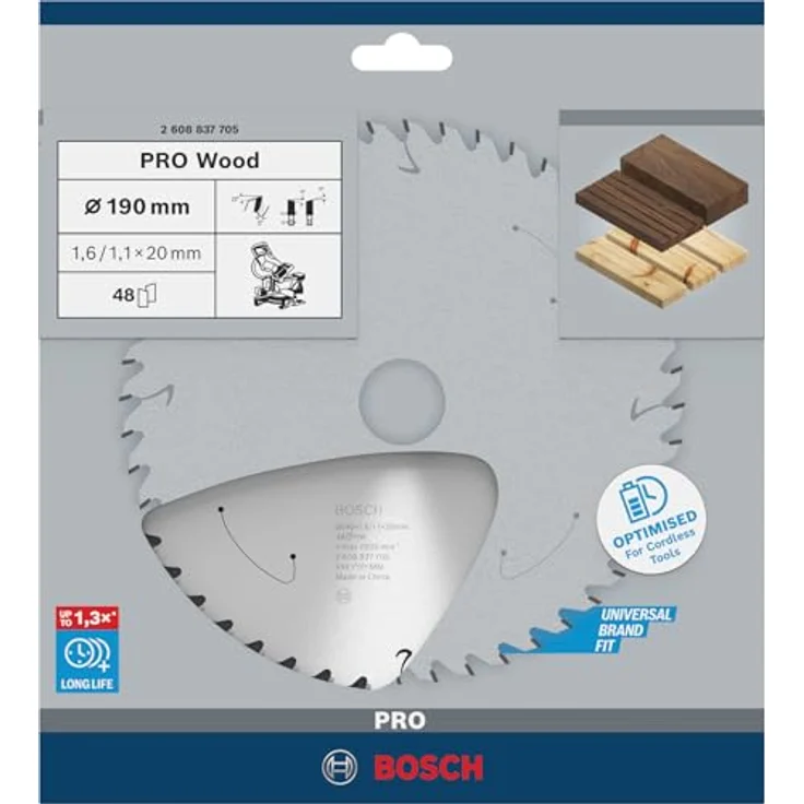 Bosch Professional Kreissägeblatt Standard for Wood (Holz, 190 x 20 x 1,6 mm, 48 Zähne, Zubehör Akku Kreissäge) – Bild 3