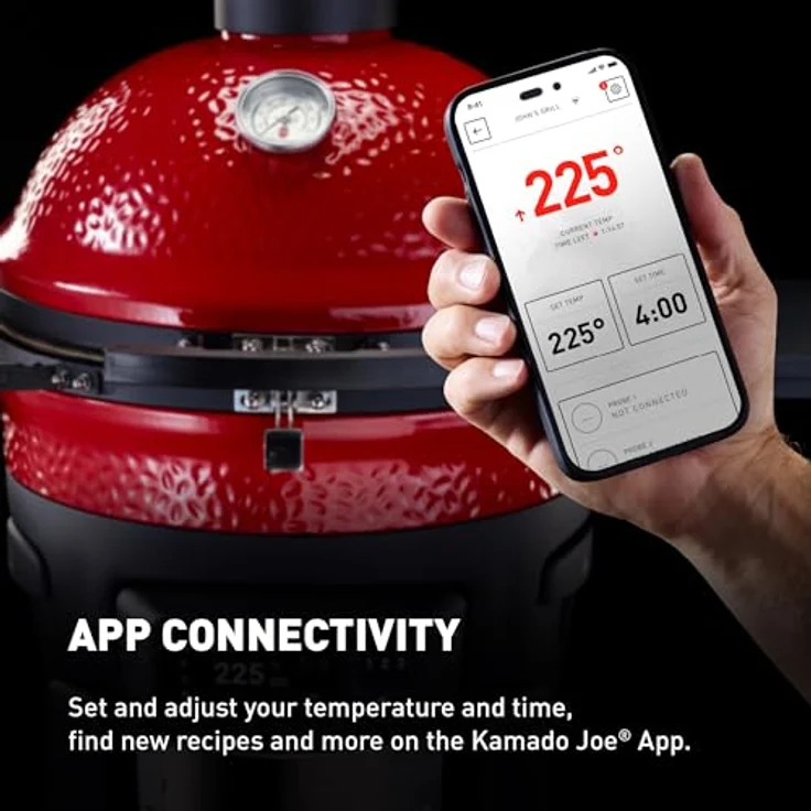 Kamado Joe Konnected Joe Grill, Holzkohlegrill mit automatischer Entzündung, digitaler App-Steuerung und 2-Tier Divide & Conquer-System, 18″ Durchmesser – Bild 3