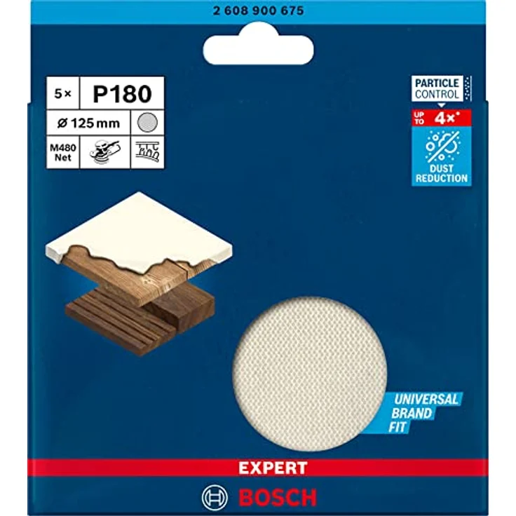 Expert M480 Schleifnetz für Exzenterschleifer, 125 mm, G 180, 5 Stück – Bild 2