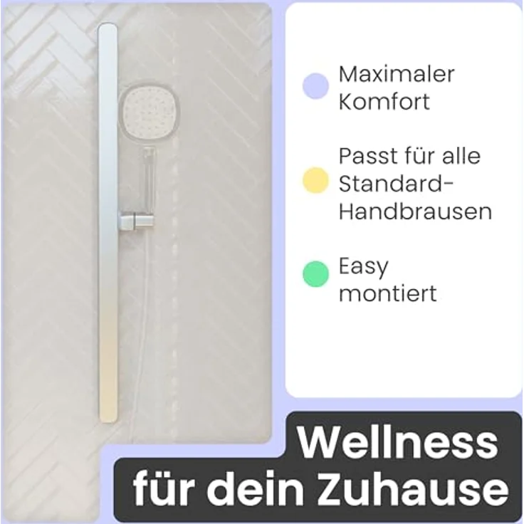 instmaier Cleo Duschstange, 78,5 cm Höhe, stufenlos höhenverstellbar, Chrom – Bild 2