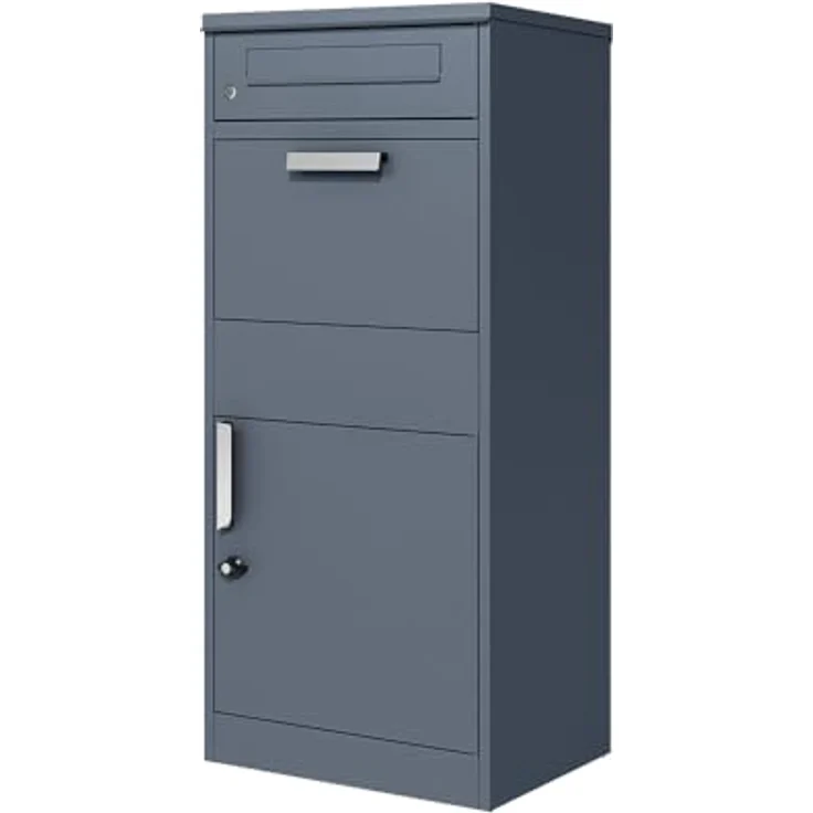 WESTMANN Stahl Paketbox Pedro | Anthrazit | 66 Liter Volumen, mit abnehmbarem Pflanzkasten – Bild 1