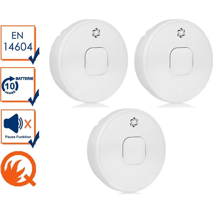 Setpoint Rauchmelder (Brandmelder mit 10 Jahres Batterie Weiß, Ø 10cm)