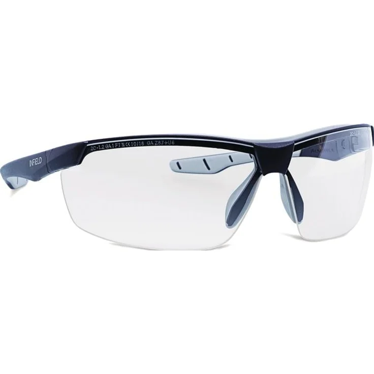 Infield Safety Flexor Plus XL, Schutzbrille EN 166 mit antistatischer, kratzresistenter klarer Polycarbonatscheibe, Fassung Kristall