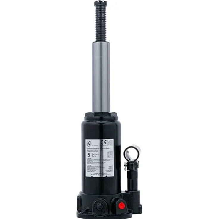 BGS Hydraulischer Flaschen-Wagenheber, 5 t Tragkraft, Sicherheitsventil, teleskopierbarer Kolben, hohe Standfestigkeit – Bild 4