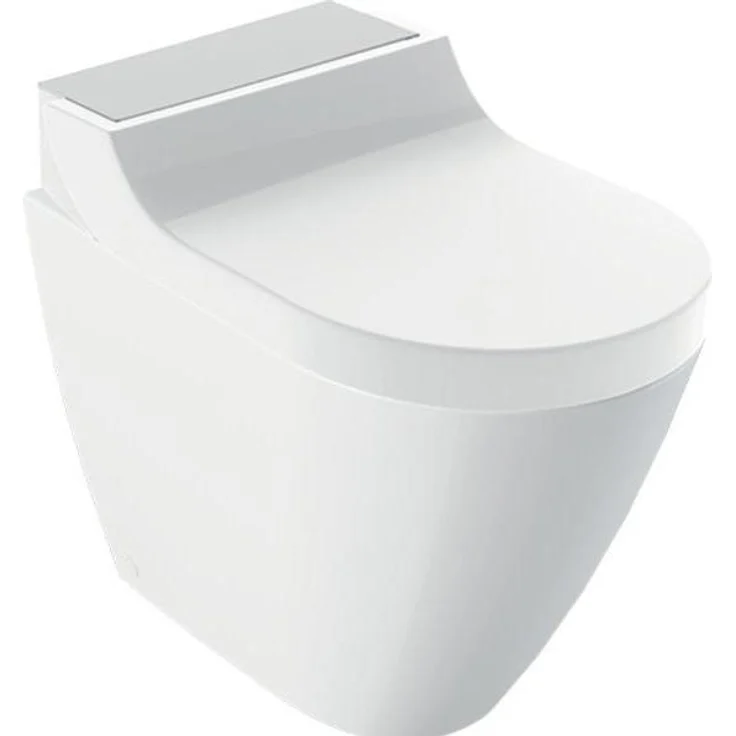 Geberit AquaClean Tuma Comfort, WC-Komplettanlage mit integrierter Duschfunktion, spülrandlose Keramik, intelligente Steuerung über Geberit App, Stand-WC