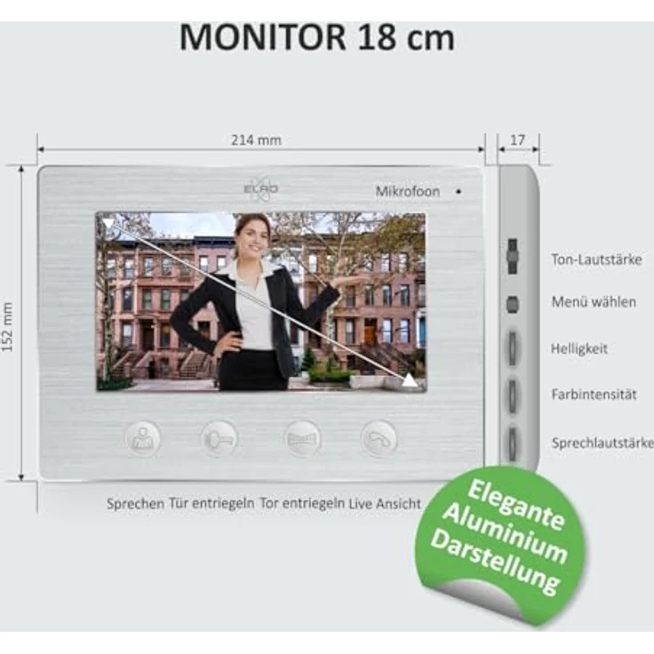 Elro IP Türsprechanlage, 4-tlg. mit Full HD Nachtsichtkamera, WLAN und Gegensprechanlage, vandalismusgeschützt – Bild 5