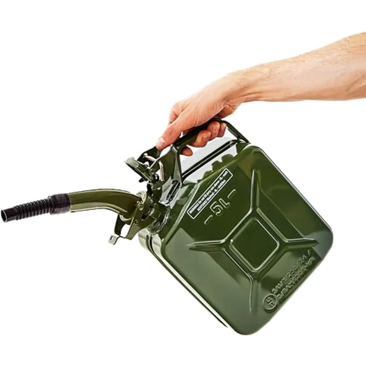 BW® Kraftstoffkanister Metall Benzinkanister 5 Liter mit Ausgießer - Robuster Stahl, TÜV-geprüft und UN-Zulassung - Rot - Made in Europe – Bild 3