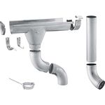 ZAMBELLI Zink Dachrinne Komplettset Gartenhaus, Carport, Terrasse, 1 Dachseite, 8 teilig /250 2m Silber ohne Löten, für Dachfläche bis ca. 70m²