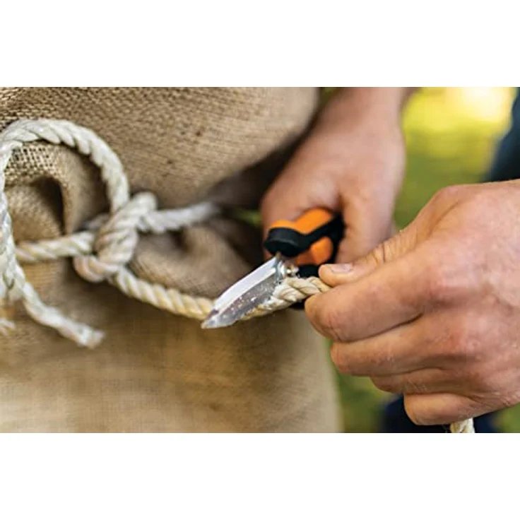 Fiskars Mehrzweck-Gartenschere, Länge: 20,6 cm, Rostfreie Stahl-Klingen/Kunststoff-Griffe, Schwarz/Orange, Solid, SP-320, 1063328 – Bild 5