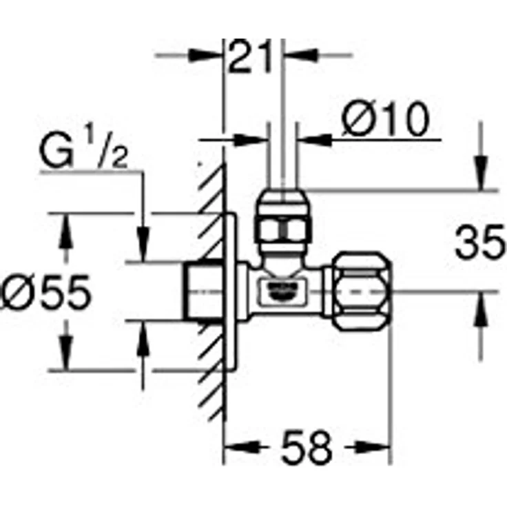 GROHE Eckventil 22029000, Wandanschluss mit ergonomischem Griff, wassergeschützter Spindelabsperrung, chrom – Bild 3