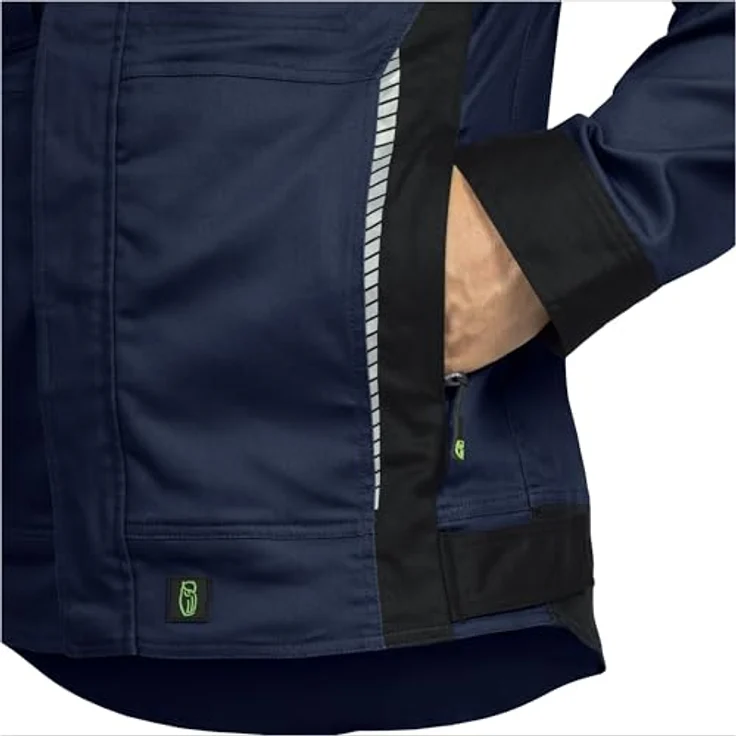 Leibwächter Arbeitsjacke Flex-Line Herren Arbeitsjacke, Reflektoren, Verstellbarer Jackensaum, Belüftungsösen, Schwarz – Bild 8