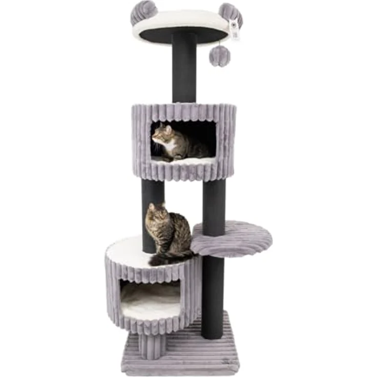 CanadianCat Company Kratzbaum Edmond - grau | 68 x 68 x 201 cm | Katzenmöbel, Kletterturm – Bild 1