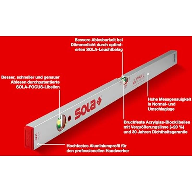 SOLA Alu-Wasserwaage AZB 800mm – Bild 3
