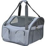 PawHut Hundetasche Auto Hundebox Transportbox Tragetasche Autositz Katze, 41 x 34 x 30 cm, Oxford Gewebe grau
