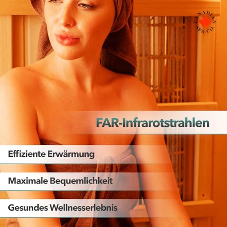 Canadian Spa GmbH Infrarotkabine Tremblant, 2-Personen Sauna mit Bluetooth Audio, Aromatherapie, BxTxH: 127 x 105 x 195 cm, Hemlock-Holz – Bild 5