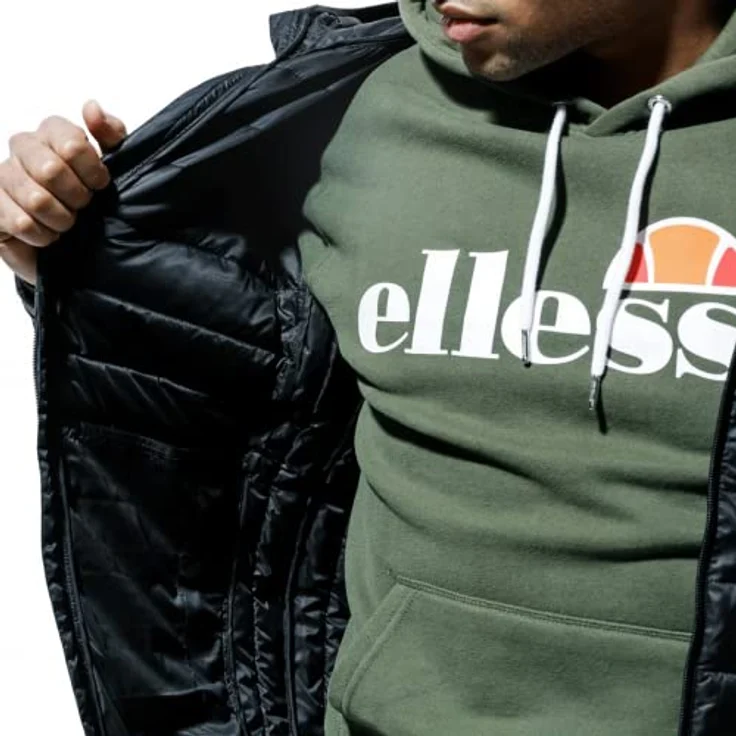 Ellesse Steppjacke Lombardy L (1-St), Arbeitsjacke in 100% Mikro-Polyester, Steppeinsätze, verdeckte Taschen und Kapuze, gesticktes Semi-Palla und ellesse-Logo, blau – Bild 5