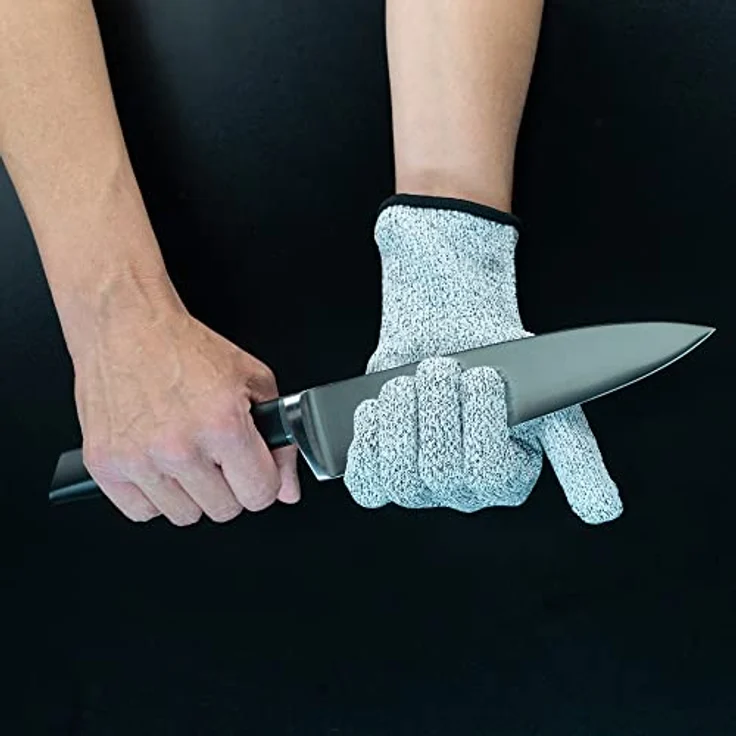 Lurch 70098 Schnittschutzhandschuhe Größe L, grau, für sicheres Schneiden von Lebensmitteln, optimaler Schnittschutz nach ISO 388:2016 – Bild 2