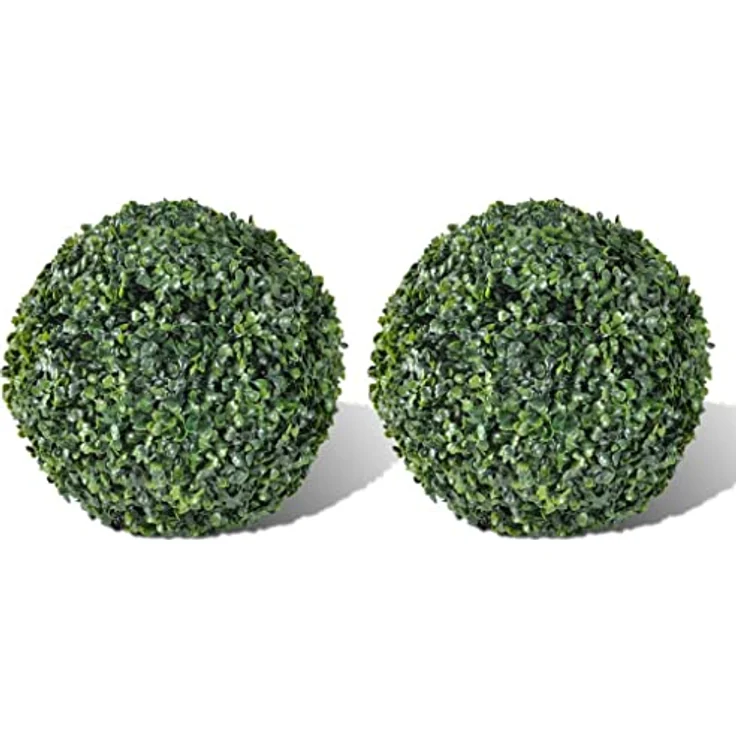 vidaXL 2X Buchsbaumkugel Künstlich Buchsbaum Kugel Formschnitt Kunstpflanze Dekopflanze Buchskugel Künstliche Pflanze 27 cm – Bild 1